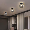 Pendant Smoked Glass Ceiling Light Short