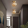 Pendant Smoked Glass Ceiling Light Short