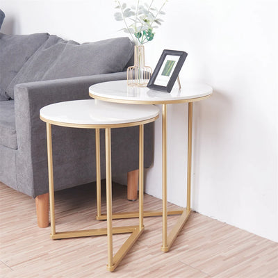 Marble and Gold Nesting Tables