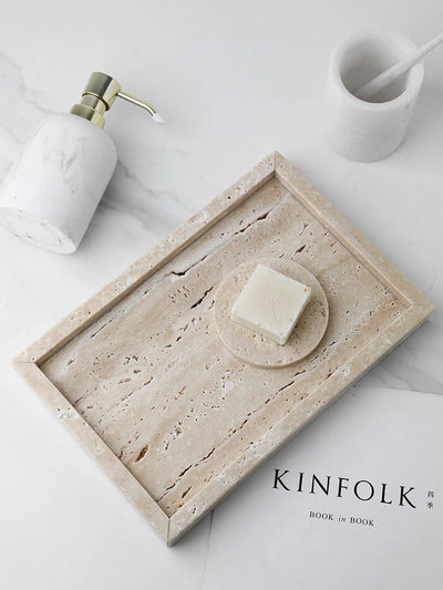 Travertine Stone Vanity Tray