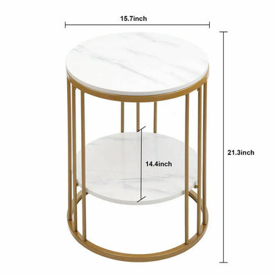 Golden Aura Round End Table