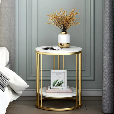 Golden Aura Round End Table