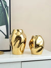 MH Abstract Ceramic Vase Gold