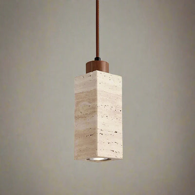 Natural Stone Square Pendant Light