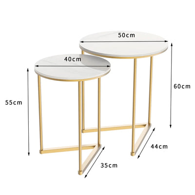 Marble and Gold Nesting Tables