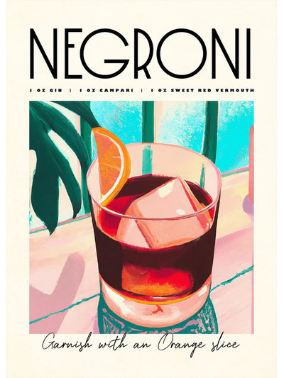 Negroni cocktail canvas