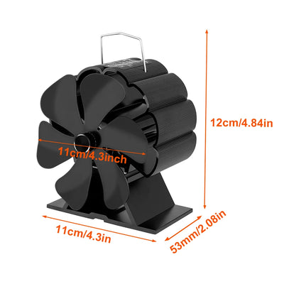 Mini 6 Blade Wood Burner Fan + Thermometer