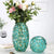 Turquoise Gold Geometric Glass Vase