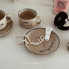 Beige French Cup and Saucer Set