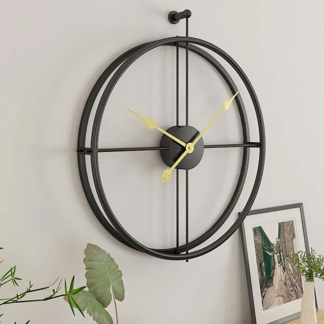 Black & Gold Skeleton Clock 60cm